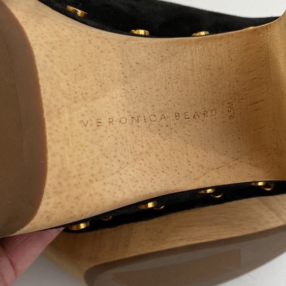 ❗️SOLD❗️Veronica Beard Black Suede Platform Delia Clogs Size 9.5 - Picture 9 of 12